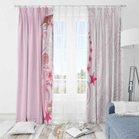 Pink Plumeria Sea Shell Window Curtain Starfish Polynesian Pattern LT01 - Polynesian Pride