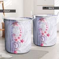 Purple Plumeria Sea Shell Laundry Basket Starfish Polynesian Pattern - Polynesian Pride