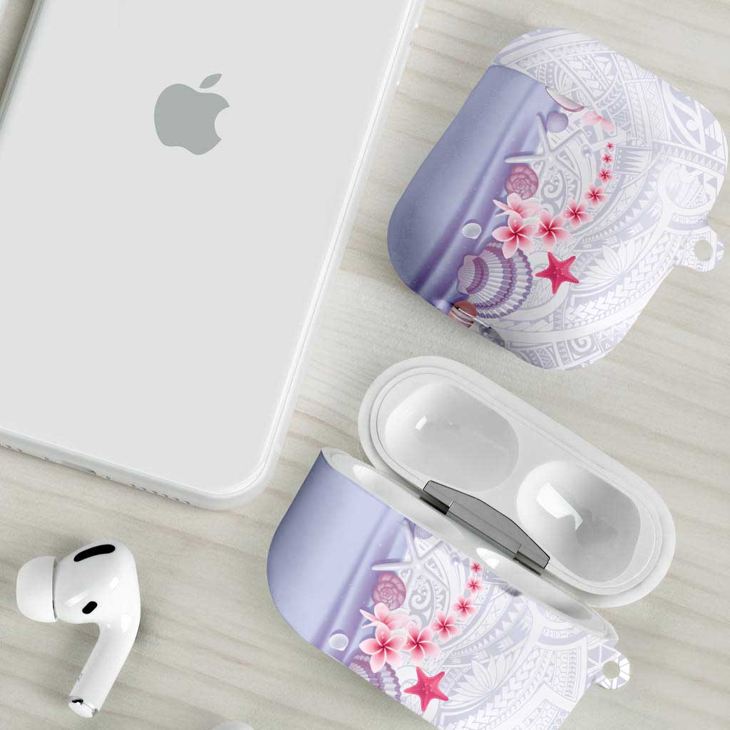 Purple Plumeria Sea Shell AirPods Case Starfish Polynesian Pattern - Polynesian Pride