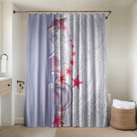 Purple Plumeria Sea Shell Bathroom Set Starfish Polynesian Pattern - Polynesian Pride