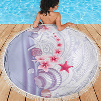 Purple Plumeria Sea Shell Beach Blanket Starfish Polynesian Pattern LT01 - Polynesian Pride