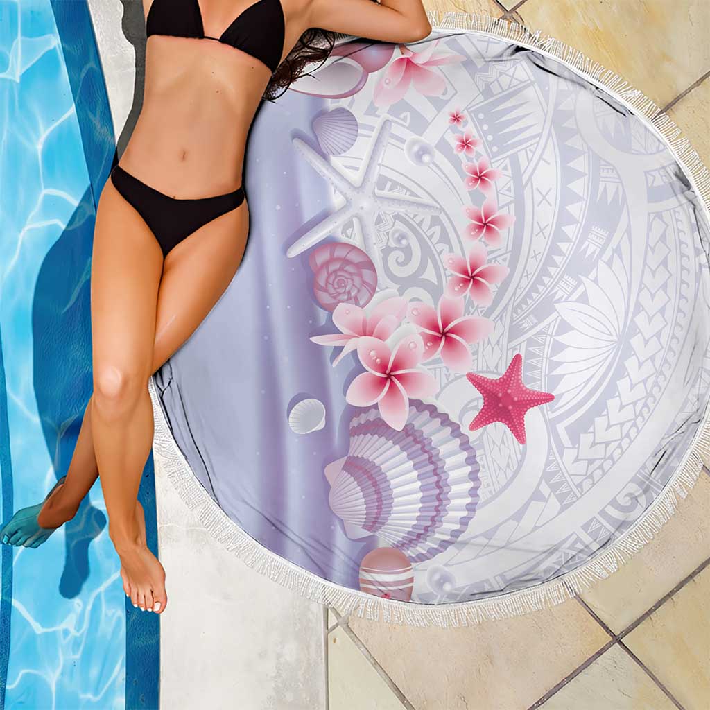 Purple Plumeria Sea Shell Beach Blanket Starfish Polynesian Pattern LT01 - Polynesian Pride