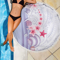 Purple Plumeria Sea Shell Beach Blanket Starfish Polynesian Pattern LT01 - Polynesian Pride
