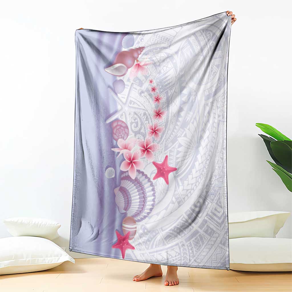 Purple Plumeria Sea Shell Blanket Starfish Polynesian Pattern LT01 - Polynesian Pride