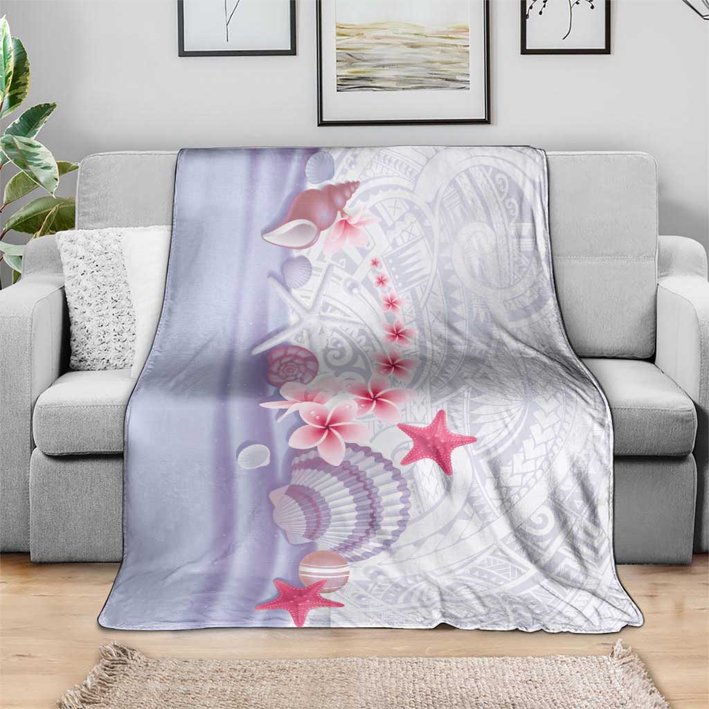 Purple Plumeria Sea Shell Blanket Starfish Polynesian Pattern LT01 - Polynesian Pride