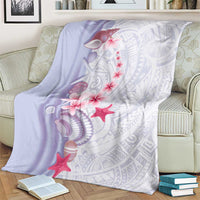 Purple Plumeria Sea Shell Blanket Starfish Polynesian Pattern LT01 - Polynesian Pride