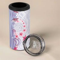 Purple Plumeria Sea Shell 4 in 1 Can Cooler Tumbler Starfish Polynesian Pattern - Polynesian Pride