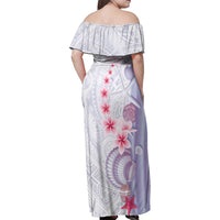 Purple Plumeria Sea Shell Family Matching Off Shoulder Maxi Dress and Hawaiian Shirt Starfish Polynesian Pattern LT01 - Polynesian Pride