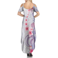 Purple Plumeria Sea Shell Family Matching Summer Maxi Dress and Hawaiian Shirt Starfish Polynesian Pattern LT01 - Polynesian Pride