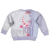 Purple Plumeria Sea Shell Kid Ugly Christmas Sweater Starfish Polynesian Pattern - Polynesian Pride