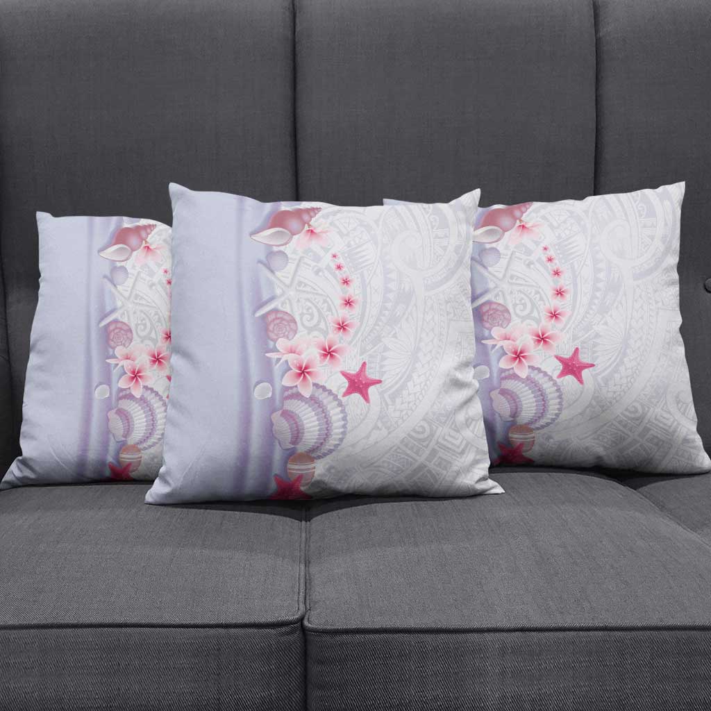 Purple Plumeria Sea Shell Pillow Cover Starfish Polynesian Pattern - Polynesian Pride