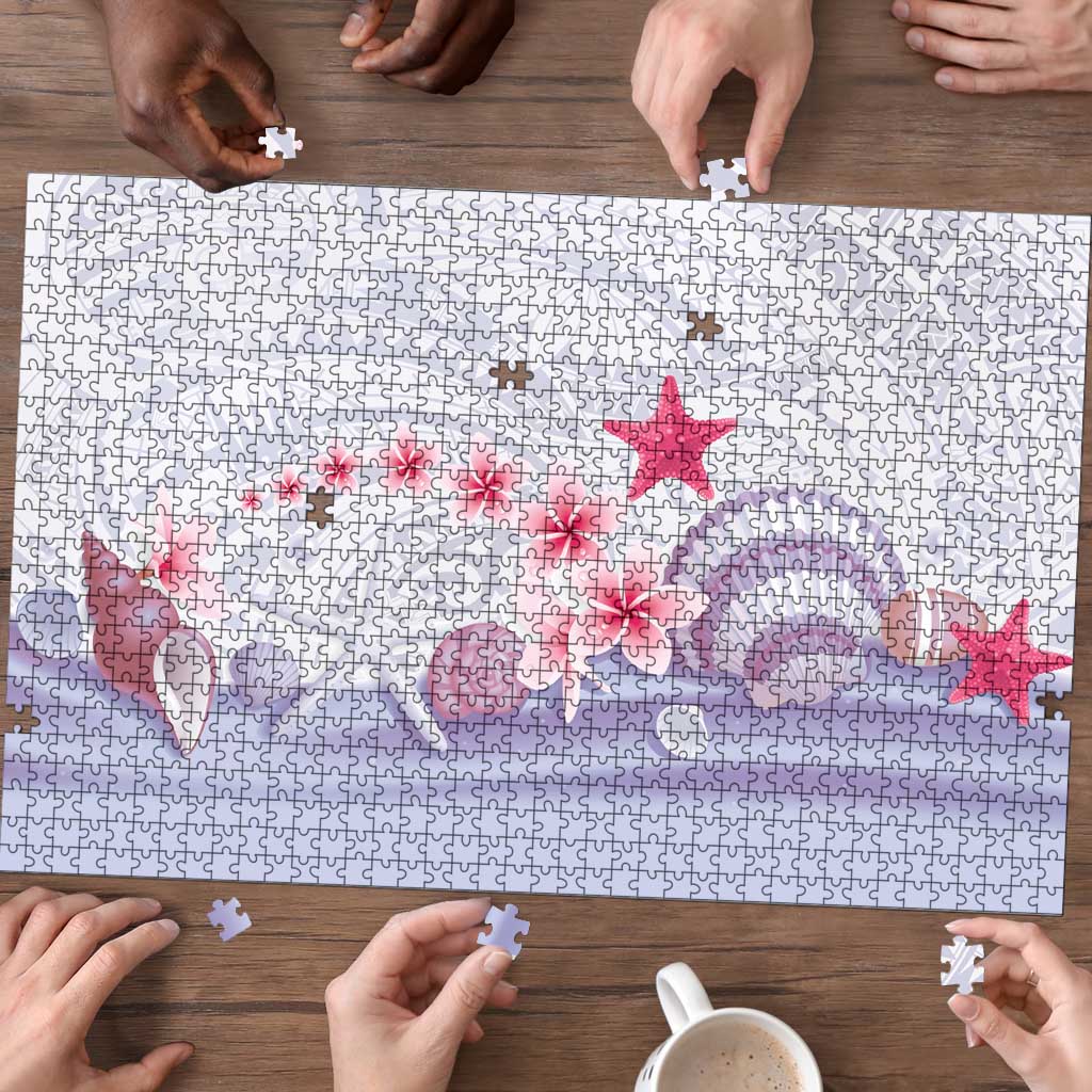 Purple Plumeria Sea Shell Puzzle Starfish Polynesian Pattern - Polynesian Pride