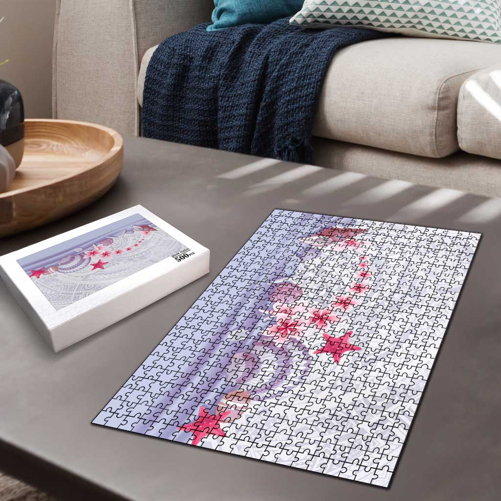 Purple Plumeria Sea Shell Puzzle Starfish Polynesian Pattern - Polynesian Pride