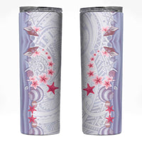 Purple Plumeria Sea Shell Skinny Tumbler Starfish Polynesian Pattern - Polynesian Pride