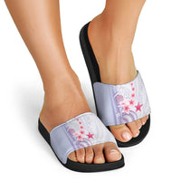 Purple Plumeria Sea Shell Slide Sandals Starfish Polynesian Pattern LT01 - Polynesian Pride