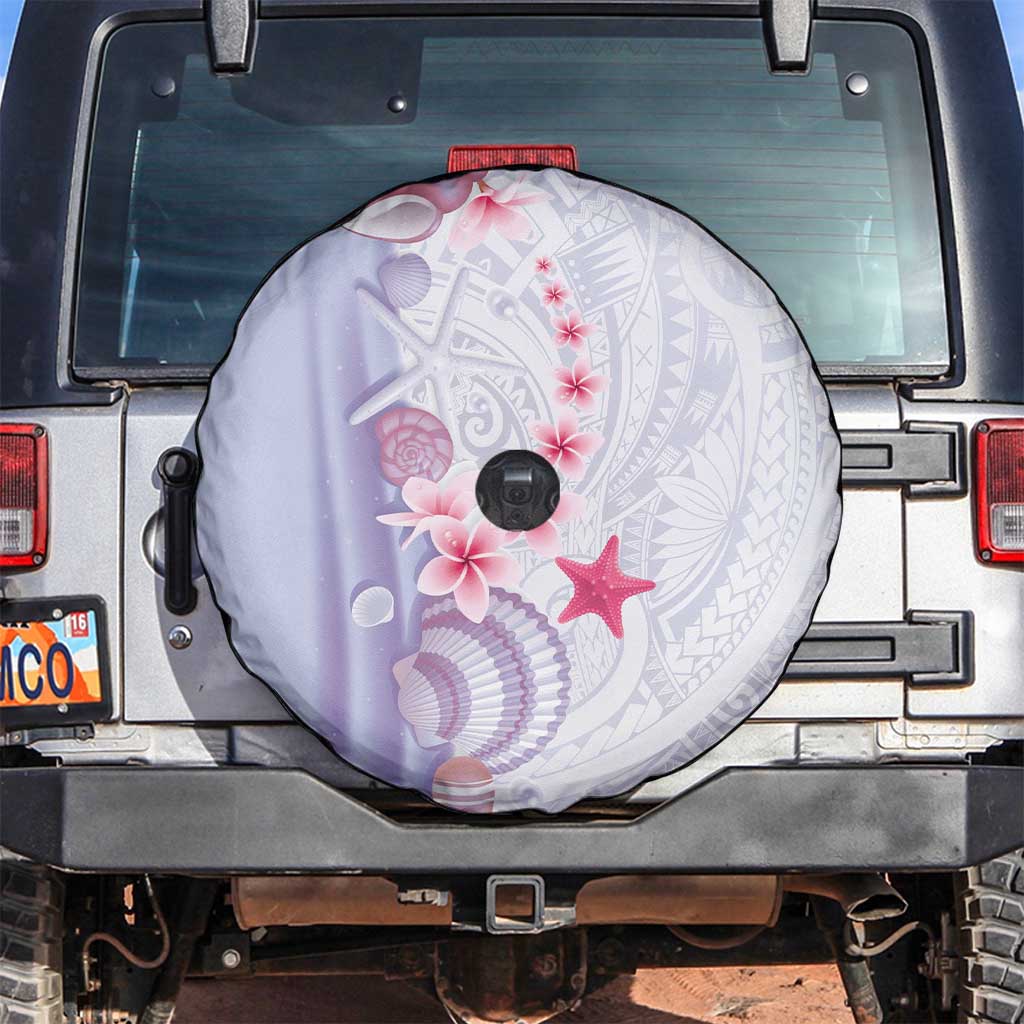 Purple Plumeria Sea Shell Spare Tire Cover Starfish Polynesian Pattern - Polynesian Pride