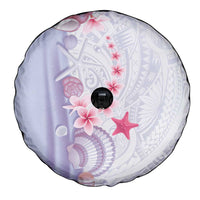 Purple Plumeria Sea Shell Spare Tire Cover Starfish Polynesian Pattern - Polynesian Pride