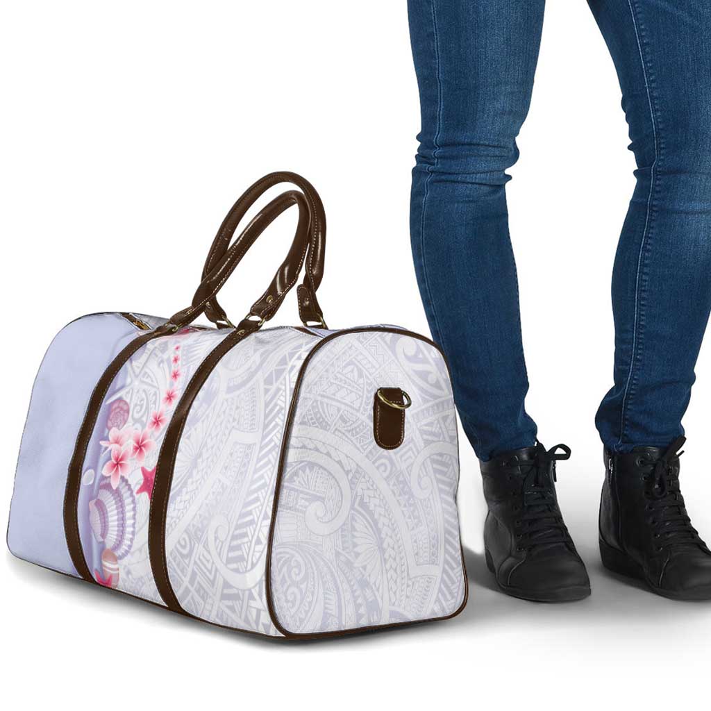 Purple Plumeria Sea Shell Travel Bag Starfish Polynesian Pattern - Polynesian Pride