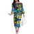 Plumeria Polynesian Pattern Family Matching Off The Shoulder Long Sleeve Dress and Hawaiian Shirt Unique Fantasy Blue Yellow