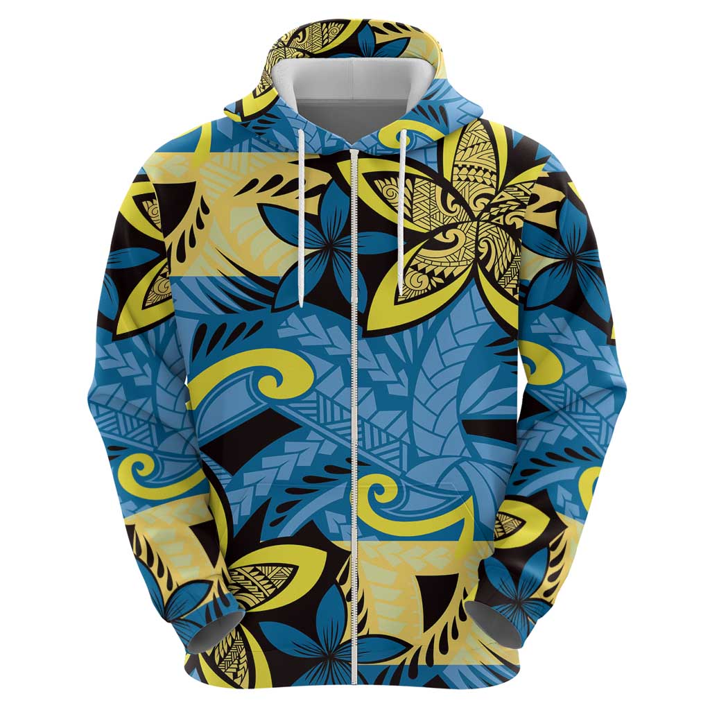 Plumeria Polynesian Pattern Hoodie Unique Fantasy Blue Yellow LT01 - Polynesian Pride