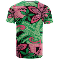 Plumeria Polynesian Pattern T Shirt Unique Fantasy Green Pink LT01 - Polynesian Pride