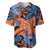 Plumeria Polynesian Pattern Baseball Jersey Unique Fantasy Orange Blue