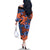 Plumeria Polynesian Pattern Family Matching Off The Shoulder Long Sleeve Dress and Hawaiian Shirt Unique Fantasy Orange Blue