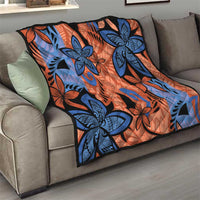 Plumeria Polynesian Pattern Quilt Unique Fantasy Orange Blue LT01 - Polynesian Pride