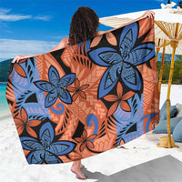 Plumeria Polynesian Pattern Sarong Unique Fantasy Orange Blue LT01 One Size 44 x 66 inches Orange - Polynesian Pride