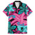 Plumeria Polynesian Pattern Family Matching Off The Shoulder Long Sleeve Dress and Hawaiian Shirt Unique Fantasy Pink Teal