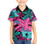 Plumeria Polynesian Pattern Family Matching Off The Shoulder Long Sleeve Dress and Hawaiian Shirt Unique Fantasy Pink Teal