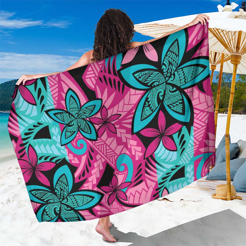 Plumeria Polynesian Pattern Sarong Unique Fantasy Pink Teal LT01 One Size 44 x 66 inches Pink - Polynesian Pride