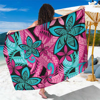 Plumeria Polynesian Pattern Sarong Unique Fantasy Pink Teal LT01 One Size 44 x 66 inches Pink - Polynesian Pride