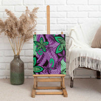Plumeria Polynesian Pattern Canvas Wall Art Unique Fantasy Purple Green