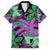 Plumeria Polynesian Pattern Family Matching Off The Shoulder Long Sleeve Dress and Hawaiian Shirt Unique Fantasy Purple Green