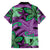 Plumeria Polynesian Pattern Family Matching Off The Shoulder Long Sleeve Dress and Hawaiian Shirt Unique Fantasy Purple Green