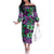 Plumeria Polynesian Pattern Family Matching Off The Shoulder Long Sleeve Dress and Hawaiian Shirt Unique Fantasy Purple Green