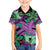 Plumeria Polynesian Pattern Family Matching Off The Shoulder Long Sleeve Dress and Hawaiian Shirt Unique Fantasy Purple Green