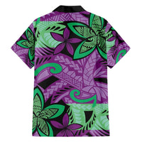 Plumeria Polynesian Pattern Family Matching Puletasi and Hawaiian Shirt Unique Fantasy Purple Green LT01 - Polynesian Pride