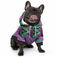 Plumeria Polynesian Pattern Pet Hoodie Unique Fantasy Purple Green
