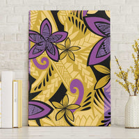 Plumeria Polynesian Pattern Canvas Wall Art Unique Fantasy Yellow Purple
