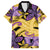 Plumeria Polynesian Pattern Family Matching Off The Shoulder Long Sleeve Dress and Hawaiian Shirt Unique Fantasy Yellow Purple