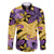 Plumeria Polynesian Pattern Family Matching Off The Shoulder Long Sleeve Dress and Hawaiian Shirt Unique Fantasy Yellow Purple