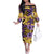 Plumeria Polynesian Pattern Family Matching Off The Shoulder Long Sleeve Dress and Hawaiian Shirt Unique Fantasy Yellow Purple
