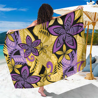 Plumeria Polynesian Pattern Sarong Unique Fantasy Yellow Purple LT01 One Size 44 x 66 inches Yellow - Polynesian Pride