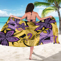 Plumeria Polynesian Pattern Sarong Unique Fantasy Yellow Purple LT01 - Polynesian Pride
