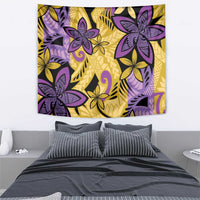Plumeria Polynesian Pattern Tapestry Unique Fantasy Yellow Purple