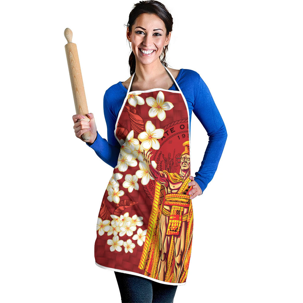 Hawaii King Kamehameha Apron Plumeria Lauhala Pattern LT01 - Polynesian Pride