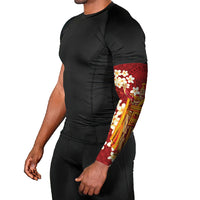 Hawaii King Kamehameha Arm Sleeves Plumeria Lauhala Pattern