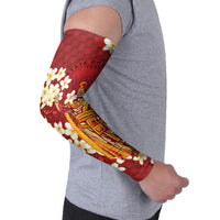 Hawaii King Kamehameha Arm Sleeves Plumeria Lauhala Pattern